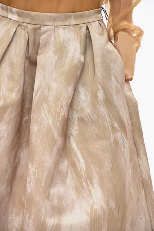 Gonna Midi Svasata SONI in Satin Stampato