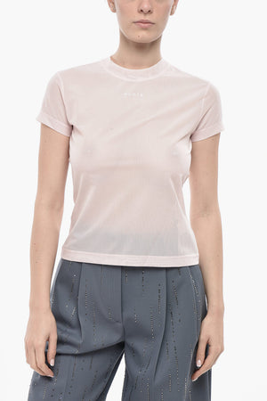 Top a Maniche Corte in Mesh