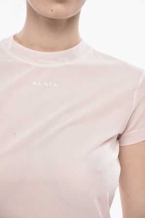 Top a Maniche Corte in Mesh