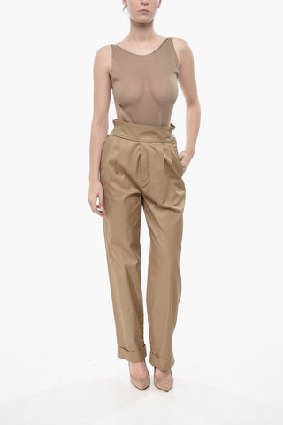 Baumwollhose Mit Zwei Bundfalten Und Gürtel