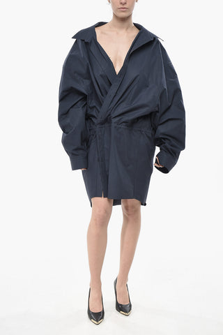 GARDE-ROBE Cotton Shirt Dress with Wrap Design