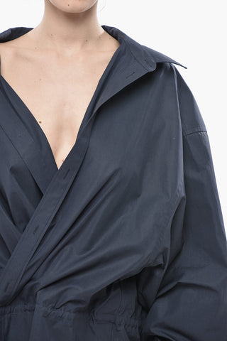 GARDE-ROBE Cotton Shirt Dress with Wrap Design