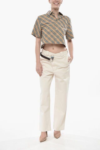 Chinohose aus Baumwoll-Twill mit Gürtel