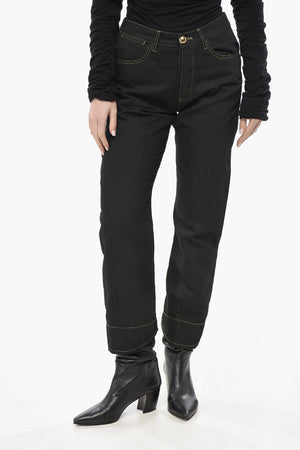 Regular-Fit Dark Wash Jeans with 20cm Gold-Effect Buttons