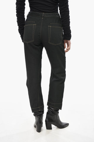Regular-Fit Dark Wash Jeans with 20cm Gold-Effect Buttons