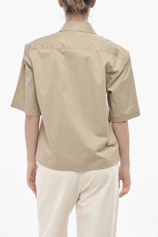 Popelinebluse mit Schmuckknöpfen