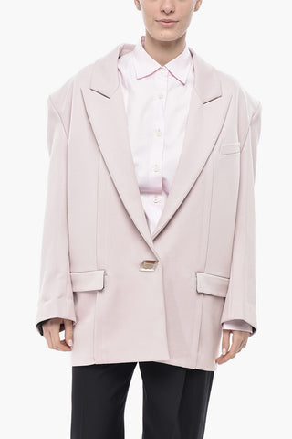 Oversized-Blazer Aus Wollmischung Mit Gepolsterten Schultern