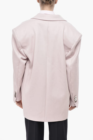 Oversized-Blazer Aus Wollmischung Mit Gepolsterten Schultern