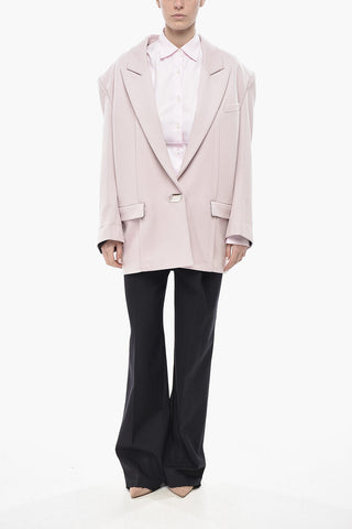 Oversized-Blazer Aus Wollmischung Mit Gepolsterten Schultern