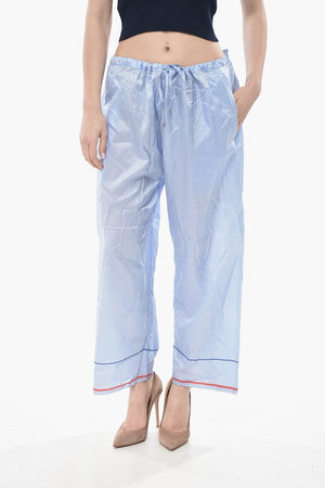 Pantaloni Cropped Fit in Seta con Coulisse
