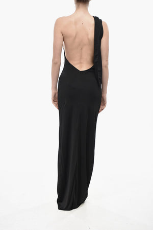 Aus Viskose ausgestelltes Kleid mit Ein-Schulter-Design