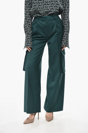 Wool Cargo Trousers with Single Pleat