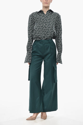 Wool Cargo Trousers with Single Pleat