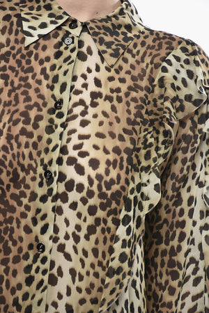 Camicia Ruffle GEORG in Seta Motivo Animalier