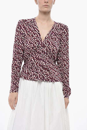 ETOILE Patterned Viscose V-Neck Blouse
