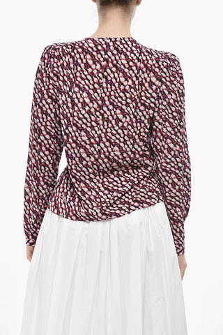 ETOILE Patterned Viscose V-Neck Blouse