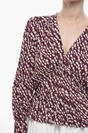 ETOILE Patterned Viscose V-Neck Blouse
