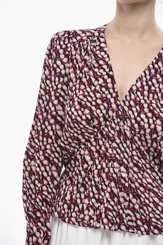 ETOILE Patterned Viscose V-Neck Blouse