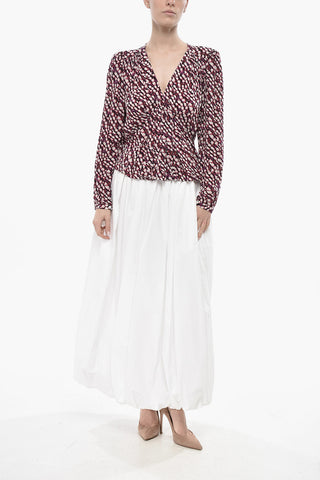 ETOILE Patterned Viscose V-Neck Blouse