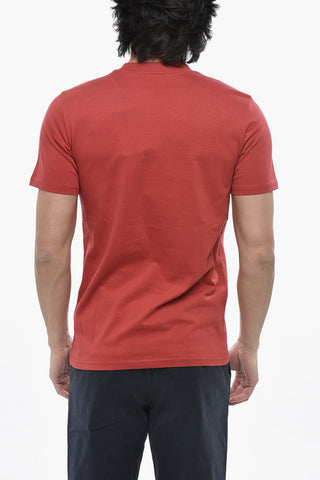 T-Shirt Girocollo in Cotone Organico con Logo Stampato