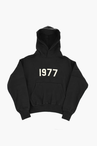 ESSENTIALS Felpa Hoodie in Cotone con Dettaglio in Rilievo