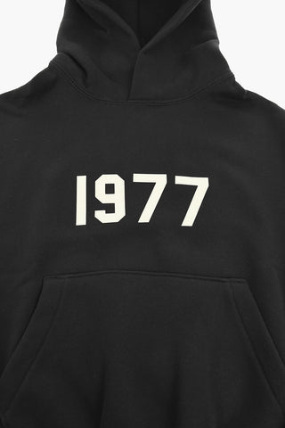 ESSENTIALS Felpa Hoodie in Cotone con Dettaglio in Rilievo