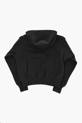 ESSENTIALS Felpa Hoodie in Cotone con Dettaglio in Rilievo