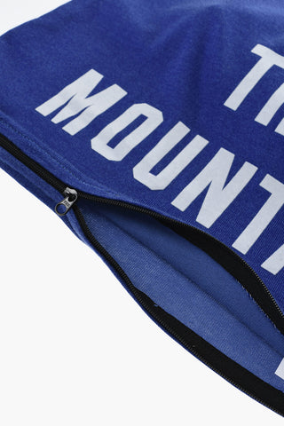 Solid-Color Cushion HOLIDAY IN THE MOUNTAIN with Flocked Print