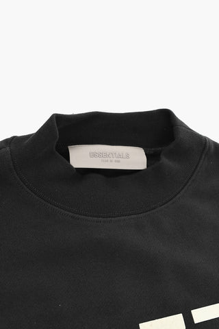 ESSENTIALS Cotton Crewneck Sweatshirt with Embossed Detail