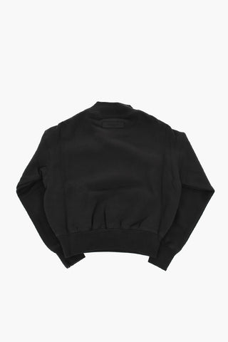 ESSENTIALS Cotton Crewneck Sweatshirt with Embossed Detail