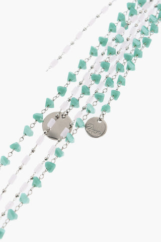 Collana Lunga in Metallo Impreziosita da Perline e Charms