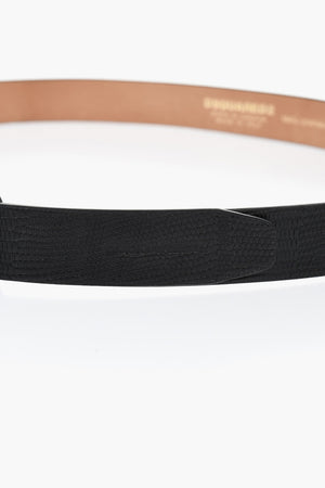 Leather Belt With Gold-Tone Buckle 20Mm