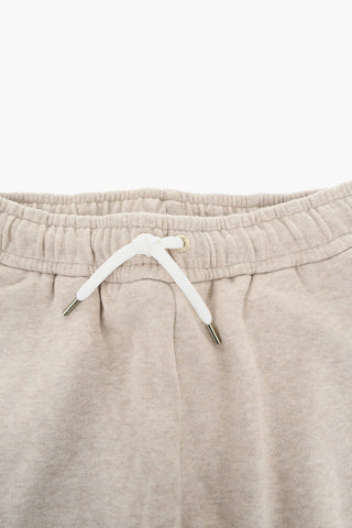 Solid-Color Brushed Cotton Joggers with Embroidery
