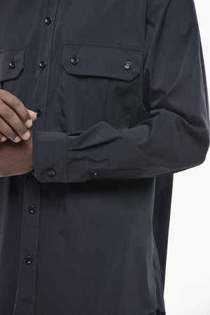 Maxi Camicia in Nylon con Doppio Taschino