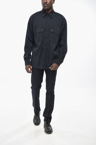 Nylon Maxi Shirt With Double Pocket