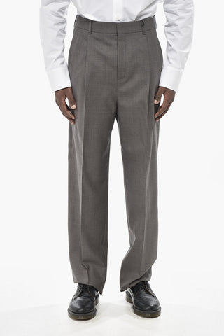 Single-Pleat Wool Trousers