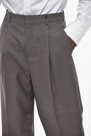Single-Pleat Wool Trousers