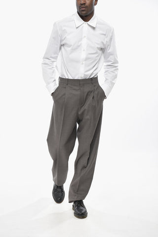 Single-Pleat Wool Trousers