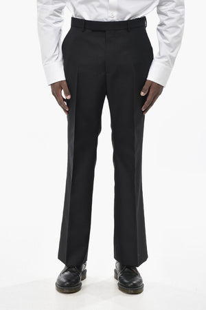 Solid-Color Wool Trousers