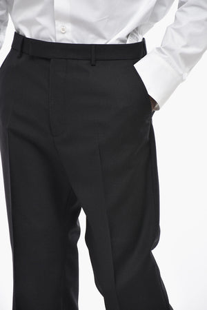 Solid-Color Wool Trousers
