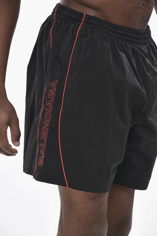 Costume da Bagno Boxer in Nylon Con Logo Laterale