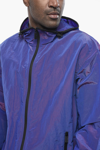 Giacca A Vento Iridescente Con Dettagli Stitching