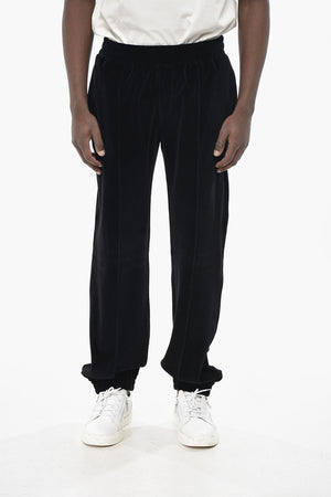 Solid-Color Velour Joggers with Elastic Waist