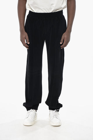 Solid-Color Velour Joggers with Elastic Waist