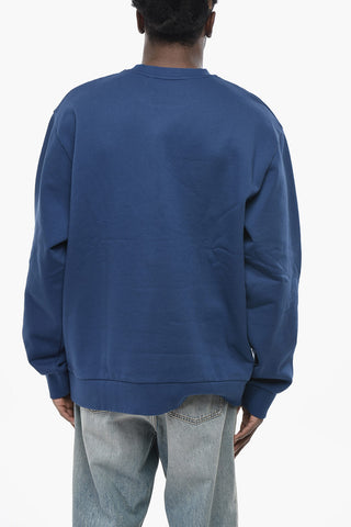 Brushed Cotton Crewneck Sweatshirt with Logo