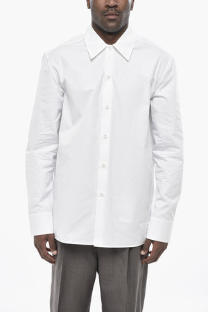 Cotton Poplin Shirt With Italian Collar