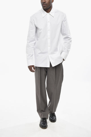 Cotton Poplin Shirt With Italian Collar