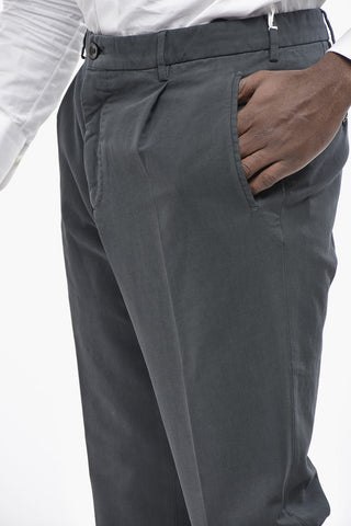 Hose aus Stretch-Baumwolle mit 1 Bundfalte