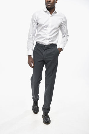 Pantaloni in Cotone Stretch a 1 Pince