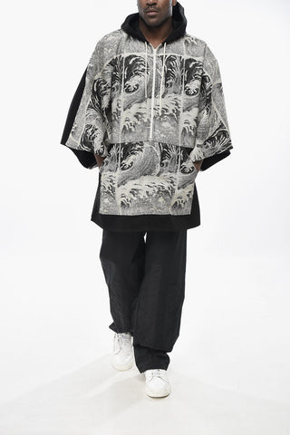 Half-Zip Cotton Coat With Hood